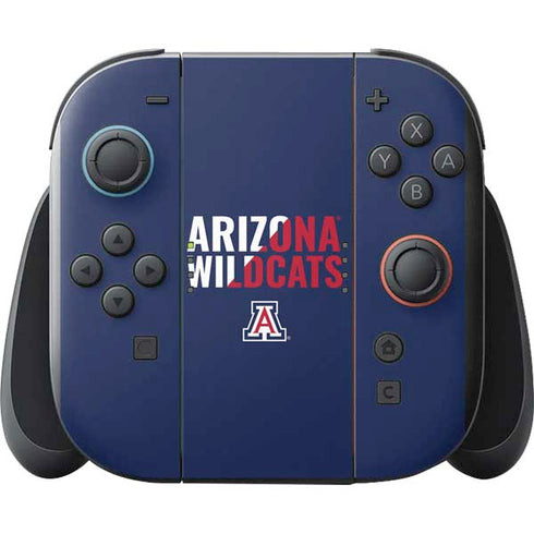 University of Arizona Wildcats Logo Split Blue Nintendo Switch 2 (2025) with Joy-Con Skin